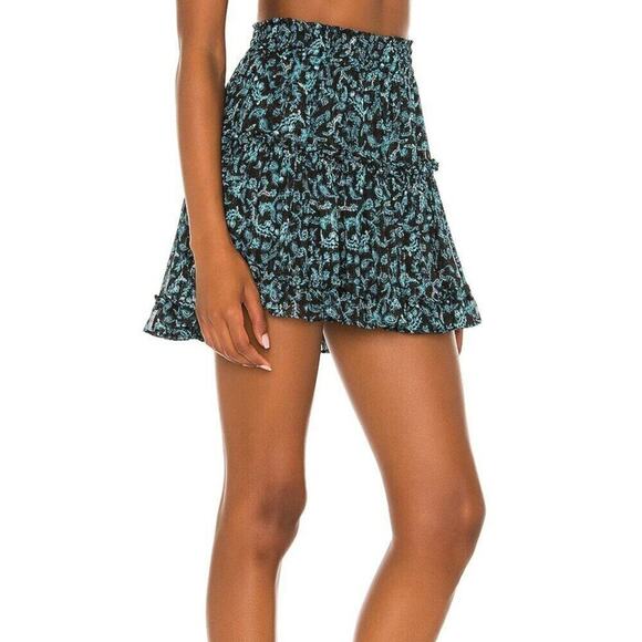 MISA Los Angeles Marion Teal Shimmer Mini Skirt Size M NWT - Picture 5 of 10